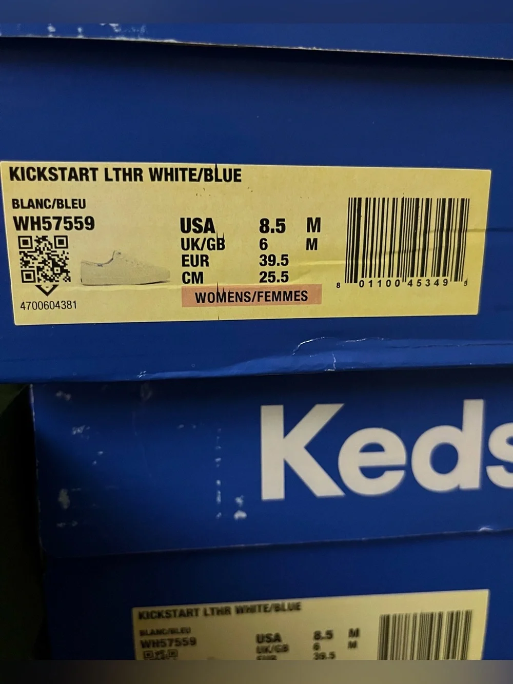 Women Keds Kickstart Leather Low top Lace-Up Sneakers with Navy Insole Brand New
